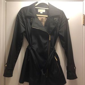Black Michael Kors Rain Jacket/Trench-coat